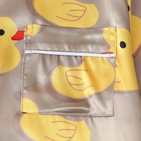 Duck Print Satin Pajama Set - Tan - Picture 3 of 3